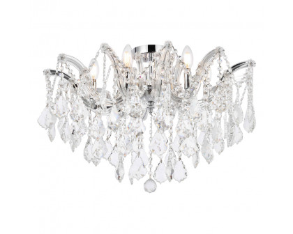 Elegant Maria Theresa 4 Light Flush Mount - Chrome, L 24" (2800F24C-EC)