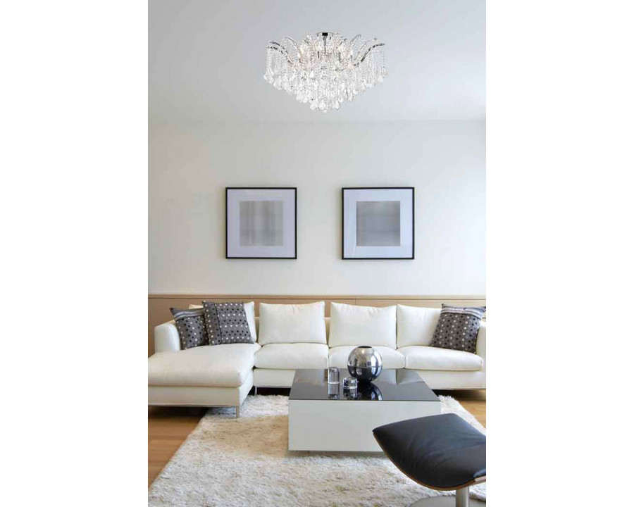 Elegant Maria Theresa 4 Light Flush Mount - Chrome, L 36" (2800F36C-RC)