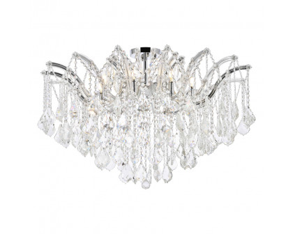 Elegant Maria Theresa 4 Light Flush Mount - Chrome, L 36" (2800F36C-RC)