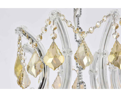 Elegant Maria Theresa 41 Light Chandelier - Chrome/Golden Teak, L 44" (2800G44C-GT-RC)