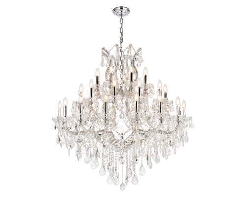 Elegant Maria Theresa 41 Light Chandelier - Chrome, L 44" (2800G44C-RC)