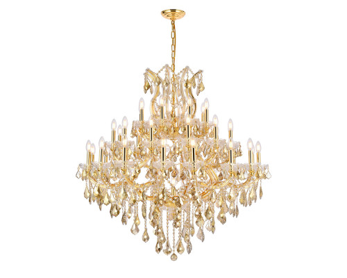 Elegant Maria Theresa 41 Light Chandelier - Gold/Golden Teak, L 44" (2800G44G-GT-RC)