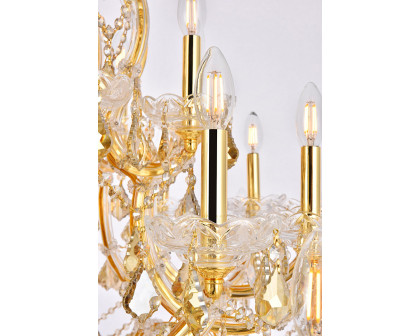 Elegant Maria Theresa 41 Light Chandelier - Gold/Golden Teak, L 44" (2800G44G-GT-RC)