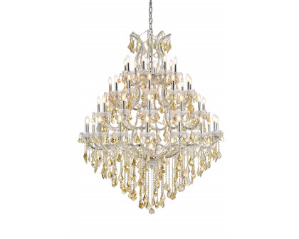 Elegant Maria Theresa 41 Light Chandelier - Chrome/Golden Teak, L 46" (2800G46C-GT-RC)