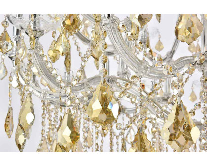 Elegant Maria Theresa 41 Light Chandelier - Chrome/Golden Teak, L 46" (2800G46C-GT-RC)