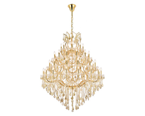 Elegant Maria Theresa 41 Light Chandelier - Gold/Golden Teak, L 46" (2800G46G-GT-RC)