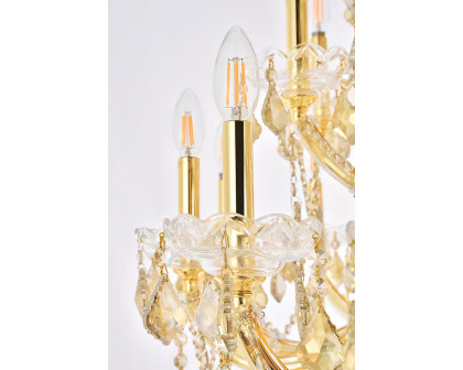 Elegant Maria Theresa 41 Light Chandelier - Gold/Golden Teak, L 46" (2800G46G-GT-RC)