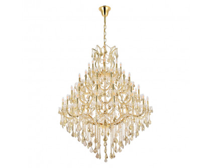 Elegant Maria Theresa 41 Light Chandelier - Gold/Golden Teak, L 46" (2800G46G-GT-RC)