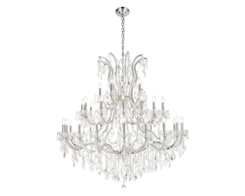 Elegant Maria Theresa 41 Light Chandelier - Chrome, L 52" (2800G52C-RC)