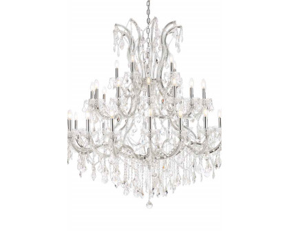 Elegant Maria Theresa 41 Light Chandelier - Chrome, L 52" (2800G52C-RC)