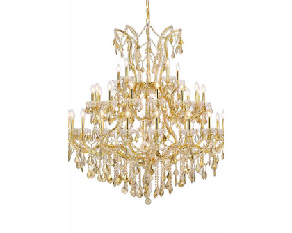 Elegant Maria Theresa 41 Light Chandelier - Gold/Golden Teak, L 52" (2800G52G-GT-RC)