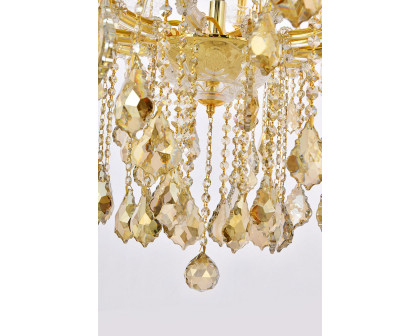 Elegant Maria Theresa 41 Light Chandelier - Gold/Golden Teak, L 52" (2800G52G-GT-RC)