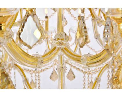 Elegant Maria Theresa 41 Light Chandelier - Gold/Golden Teak, L 52" (2800G52G-GT-RC)