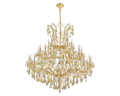 Elegant Maria Theresa 41 Light Chandelier - Gold/Golden Teak, L 52" (2800G52G-GT-RC)