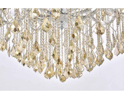 Elegant Maria Theresa 41 Light Chandelier - Chrome/Golden Teak, L 54" (2800G54C-GT-RC)