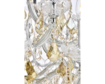 Elegant Maria Theresa 41 Light Chandelier - Chrome/Golden Teak, L 54" (2800G54C-GT-RC)