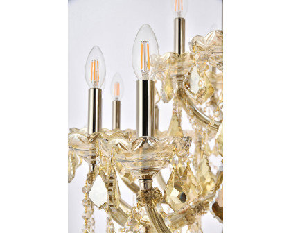 Elegant Maria Theresa 41 Light Chandelier - Golden Teak, L 54" (2800G54GT-GT-RC)