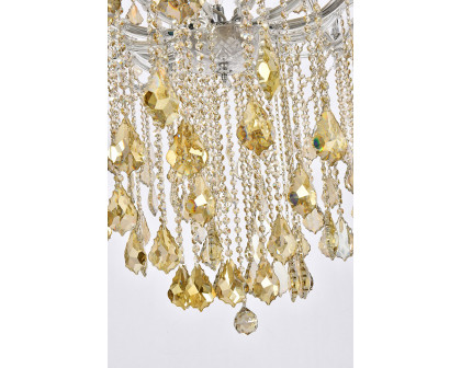 Elegant Maria Theresa 41 Light Chandelier - Chrome/Golden Teak, L 60" (2800G60C-GT-RC)