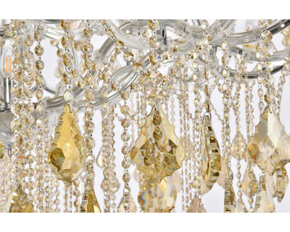 Elegant Maria Theresa 41 Light Chandelier - Chrome/Golden Teak, L 60" (2800G60C-GT-RC)