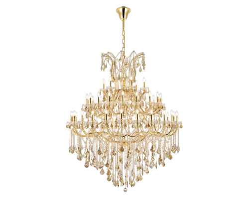 Elegant Maria Theresa 41 Light Chandelier - Gold/Golden Teak, L 60" (2800G60G-GT-RC)