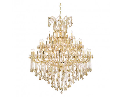 Elegant Maria Theresa 41 Light Chandelier - Gold/Golden Teak, L 60" (2800G60G-GT-RC)