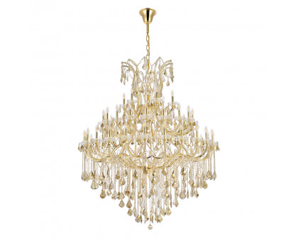 Elegant Maria Theresa 41 Light Chandelier - Gold/Golden Teak, L 60" (2800G60G-GT-RC)