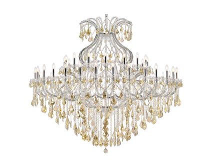 Elegant Maria Theresa 41 Light Chandelier - Chrome/Golden Teak, L 72" (2800G72C-GT-RC)