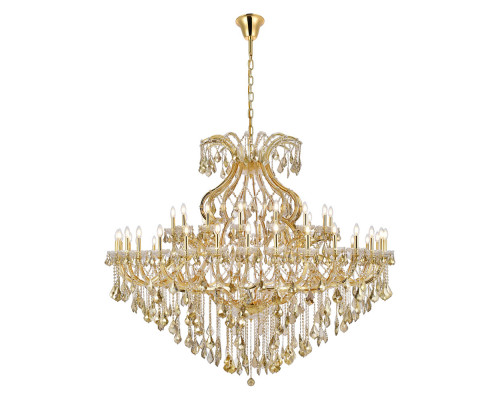 Elegant Maria Theresa 41 Light Chandelier - Gold/Golden Teak, L 72" (2800G72G-GT-RC)