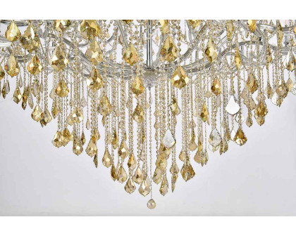 Elegant Maria Theresa 41 Light Chandelier - Chrome/Golden Teak, L 72" (2800G96C-GT-RC)