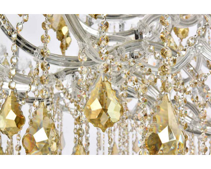 Elegant Maria Theresa 41 Light Chandelier - Chrome/Golden Teak, L 72" (2800G96C-GT-RC)