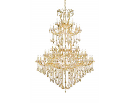 Elegant Maria Theresa 41 Light Chandelier - Gold/Golden Teak, L 72" (2800G96G-GT-RC)