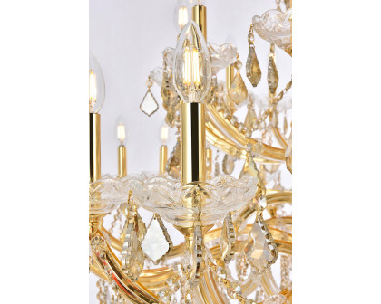 Elegant Maria Theresa 41 Light Chandelier - Gold/Golden Teak, L 72" (2800G96G-GT-RC)