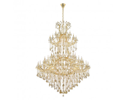 Elegant Maria Theresa 41 Light Chandelier - Gold/Golden Teak, L 72" (2800G96G-GT-RC)