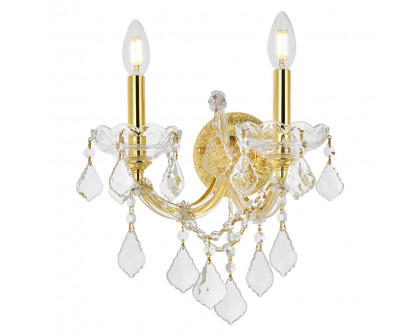 Elegant Maria Theresa 2 Light Wall Sconce - Gold, L 16" (2800W2G-RC)