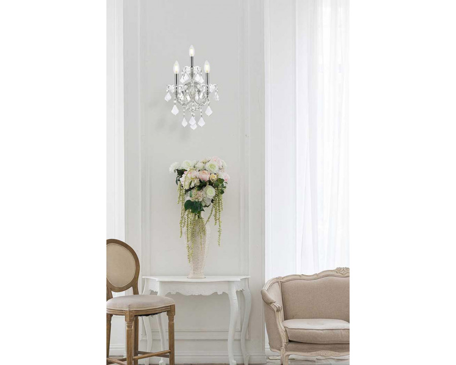 Elegant Maria Theresa 2 Light Wall Sconce - Chrome, L 19" (2800W3C-RC)