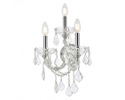 Elegant Maria Theresa 2 Light Wall Sconce - Chrome, L 19" (2800W3C-RC)