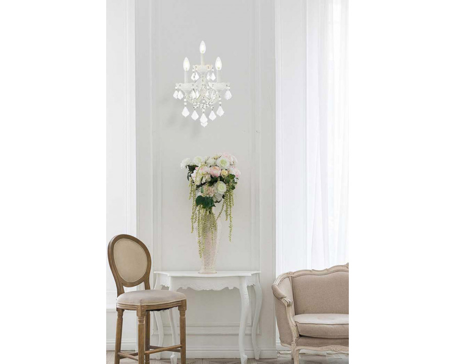 Elegant Maria Theresa 2 Light Wall Sconce - White, L 19" (2800W3WH-RC)