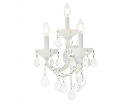 Elegant Maria Theresa 2 Light Wall Sconce - White, L 19" (2800W3WH-RC)