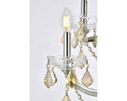 Elegant Maria Theresa 2 Light Wall Sconce - Chrome/Golden Teak, L 29.5" (2800W5C-GT-RC)