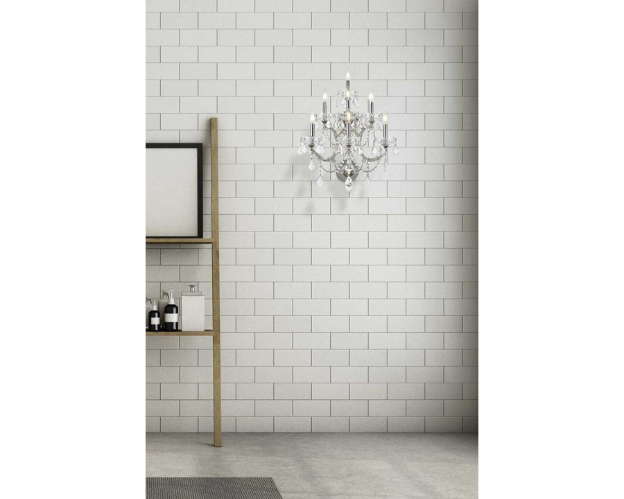 Elegant Maria Theresa 2 Light Wall Sconce - Chrome, L 27" (2800W7C-RC)