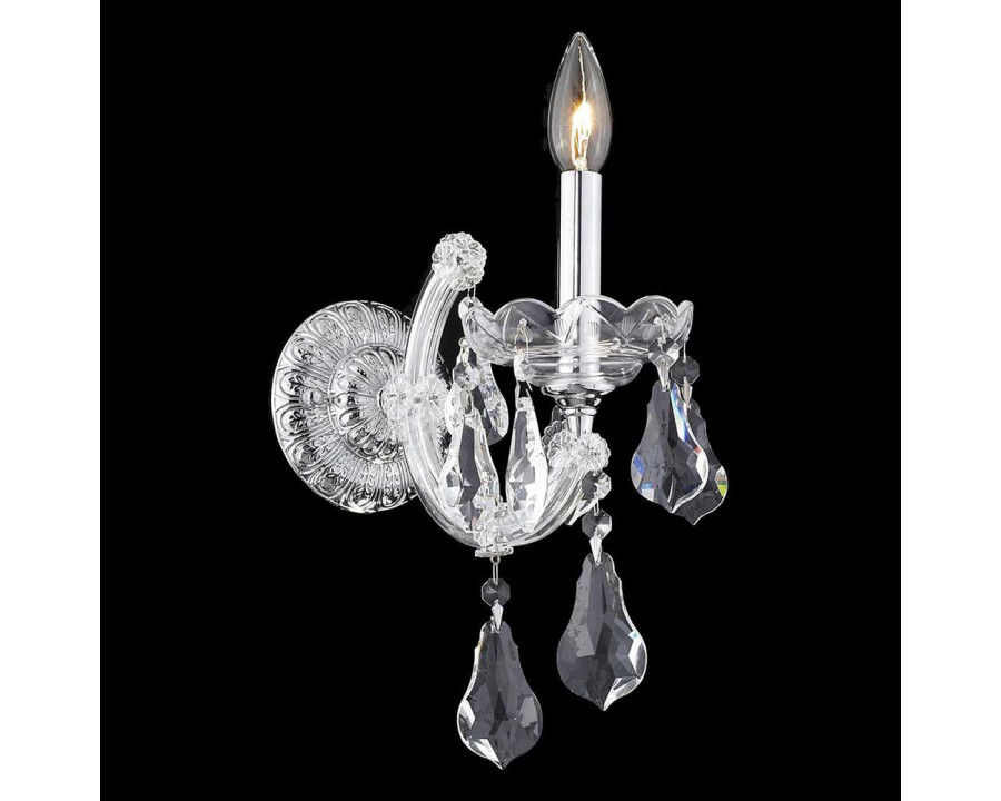 Elegant Maria Theresa 2-Light Wall Sconce - Chrome, L 12" (2801W1C-RC)