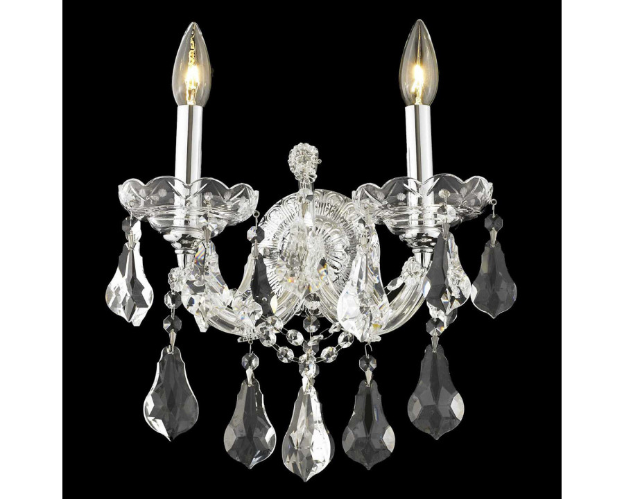 Elegant Maria Theresa 2-Light Wall Sconce - Chrome, L 16" (2801W2C-RC)