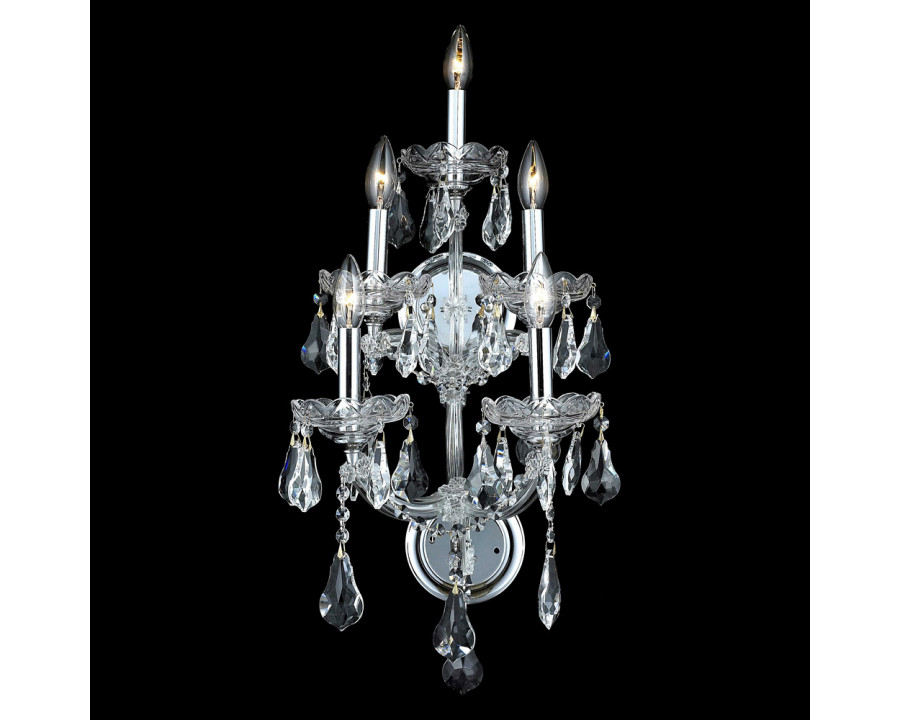 Elegant Maria Theresa 2-Light Wall Sconce - Chrome, L 25" (2801W5C-RC)