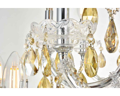 Elegant Chandelier - Chrome/Golden Teak (2803G120C-GT-RC)