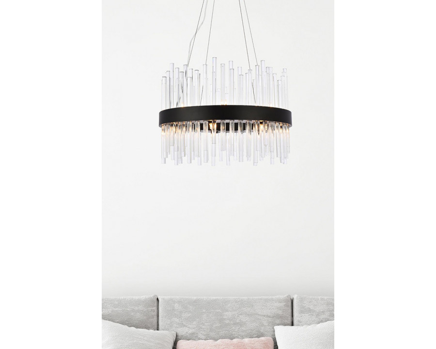 Elegant Chandelier - Black, L 20" (3000D20BK)