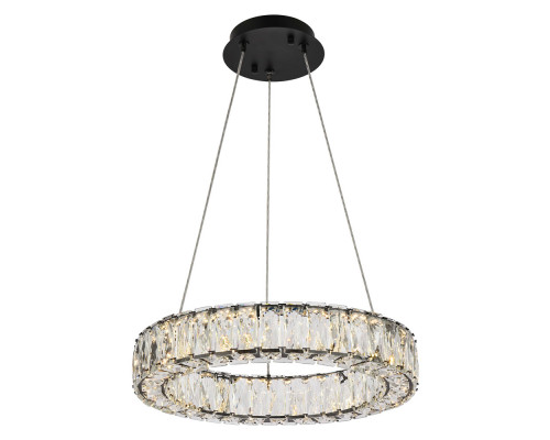 Elegant Monroe Led Chandelier - Black, L 17" (3503D17BK)