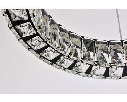 Elegant Monroe Led Chandelier - Black, L 17" (3503D17BK)