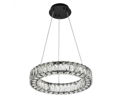 Elegant Monroe Led Chandelier - Black, L 17" (3503D17BK)