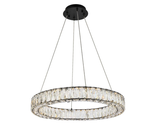 Elegant Monroe Led Chandelier - Black, L 23" (3503D23BK)