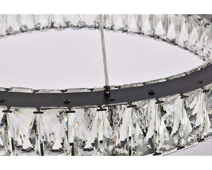 Elegant Monroe Led Chandelier - Black, L 23" (3503D23BK)